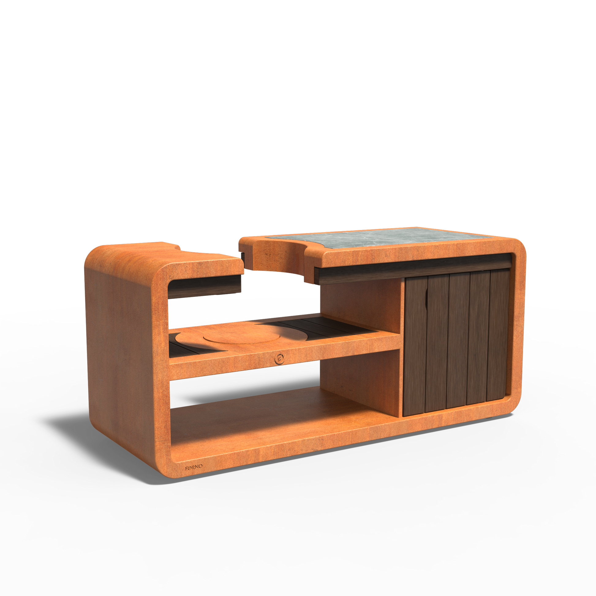 Kamado Grillstation aus Cortenstahl