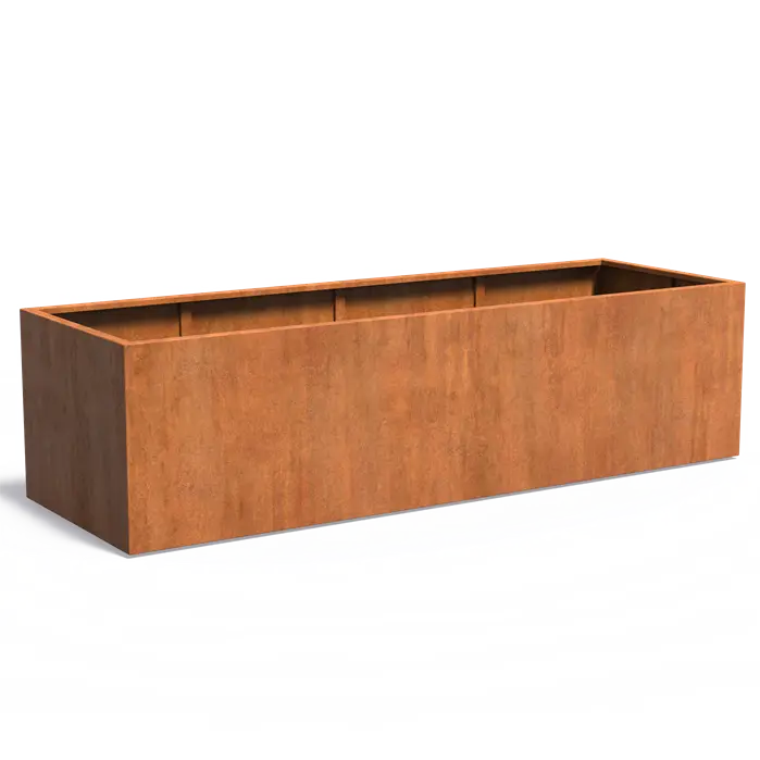Pflanzgefäß CARREZ, rechteckig, aus Corten