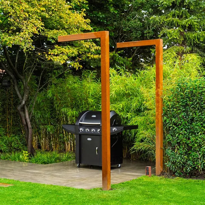 Pergola, en L, Corten