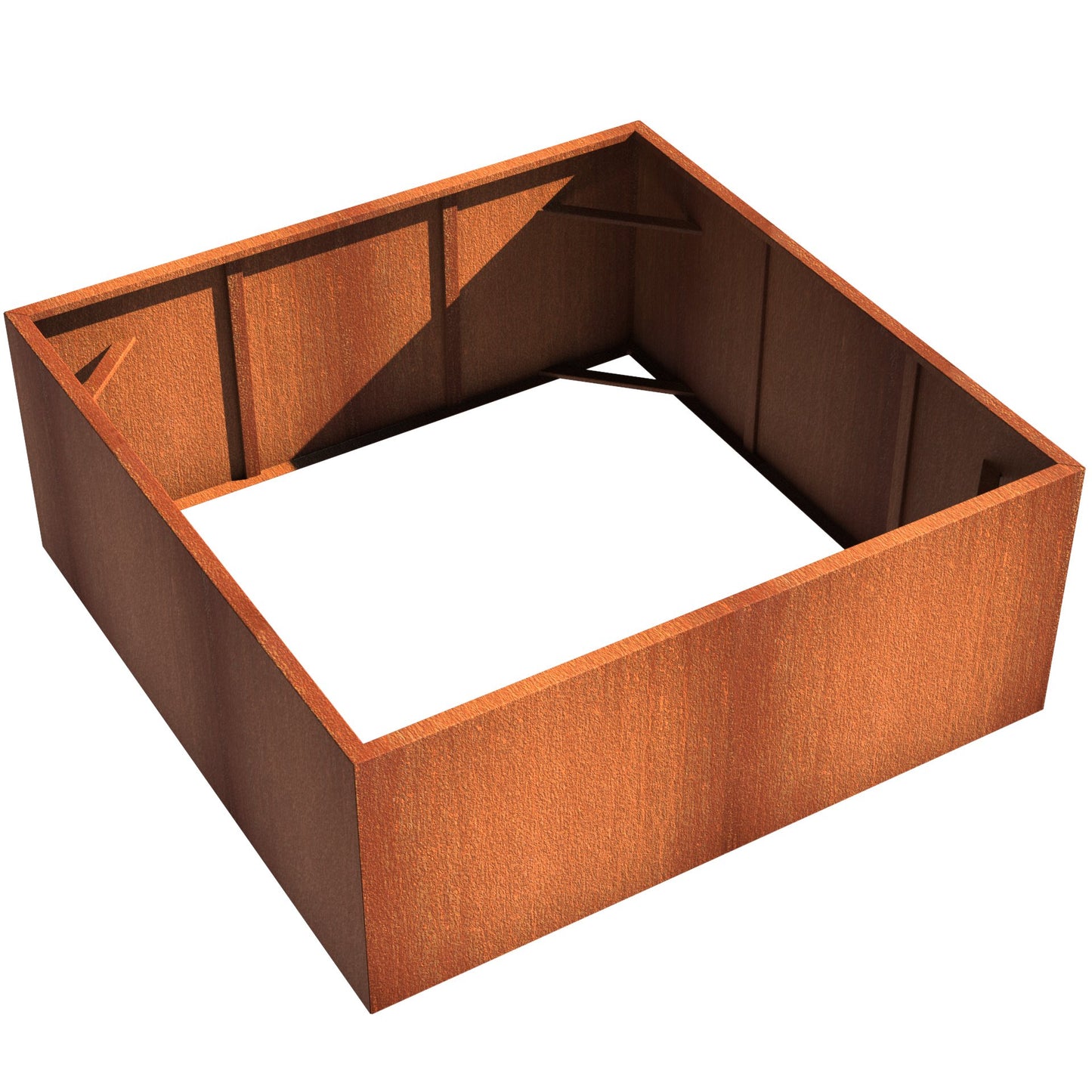 Pflanzgefäß CARREZ, ohne Boden, aus Cortenstahl