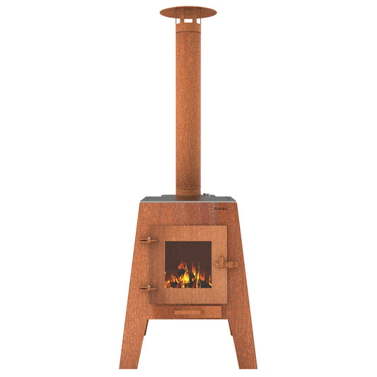 FORNO Terrassenofen/Grill "Damm" aus Cortenstahl (inkl. Rauchabzug)