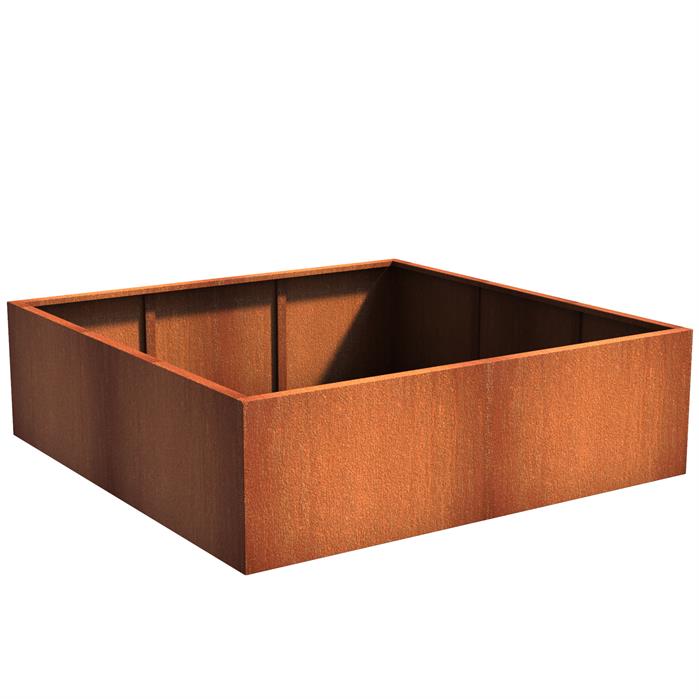 Pflanzgefäß CARREZ, quadratisch, aus Corten