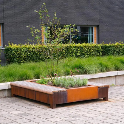 Greenpoints, AROS, mit Doppelbank, Corten