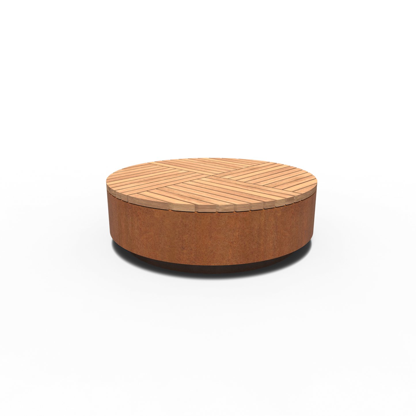 Hocker, AROS, rund, Corten