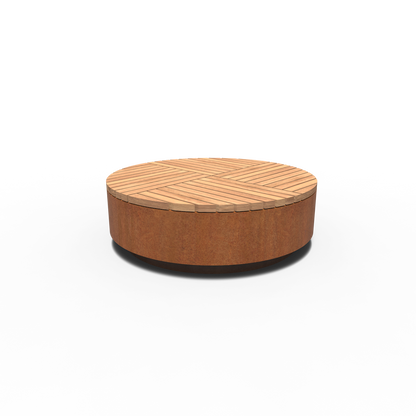 Hocker, AROS, rund, Corten