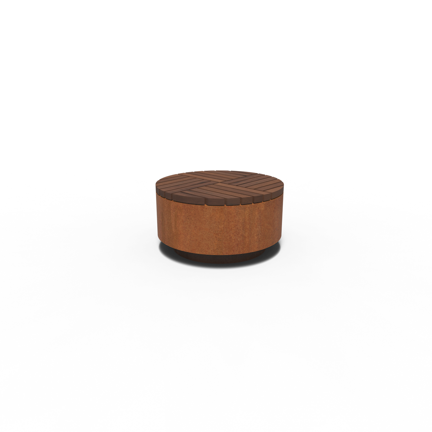 Hocker, AROS, rund, Corten