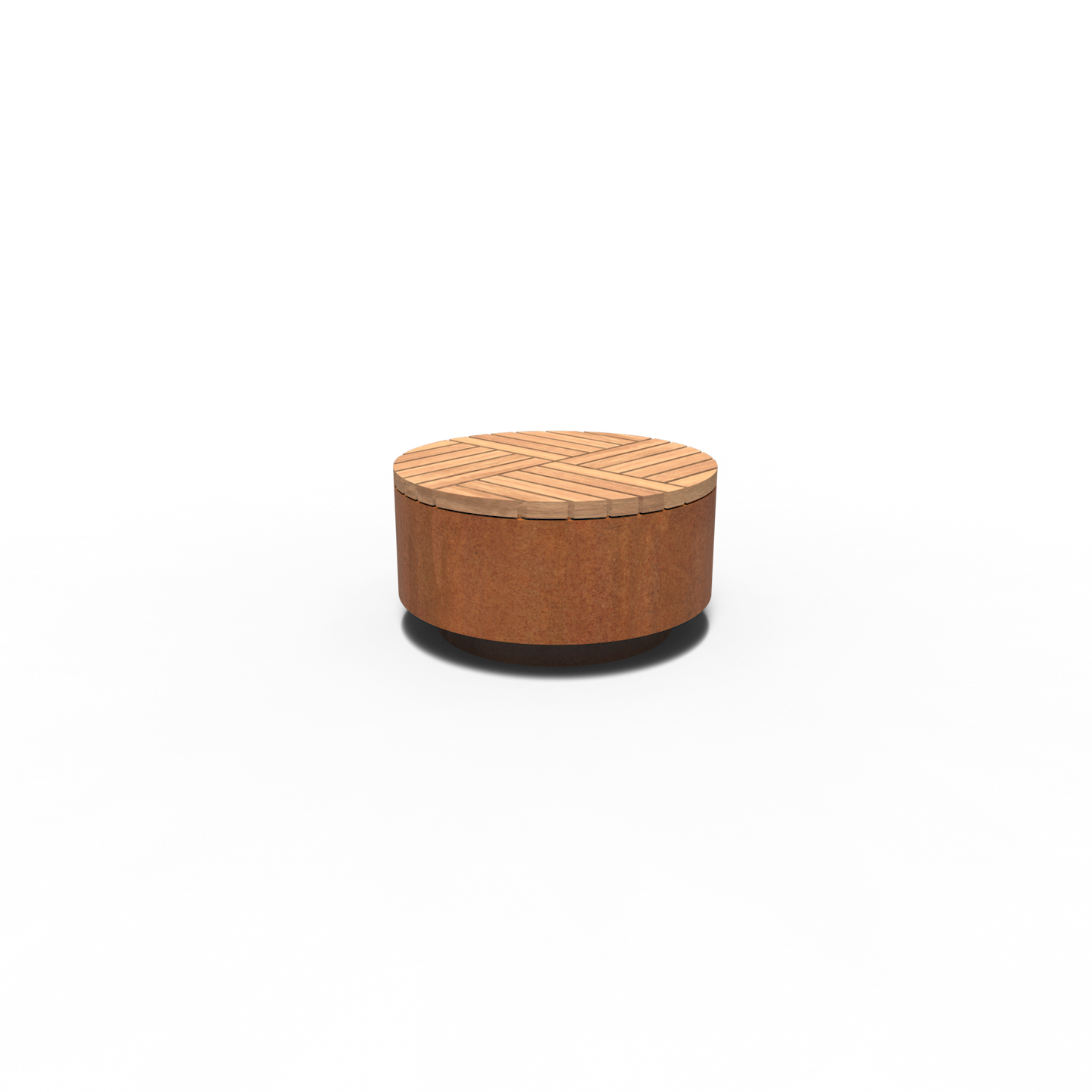 Hocker, AROS, rund, Corten