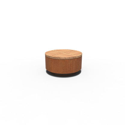 Hocker, AROS, rund, Corten