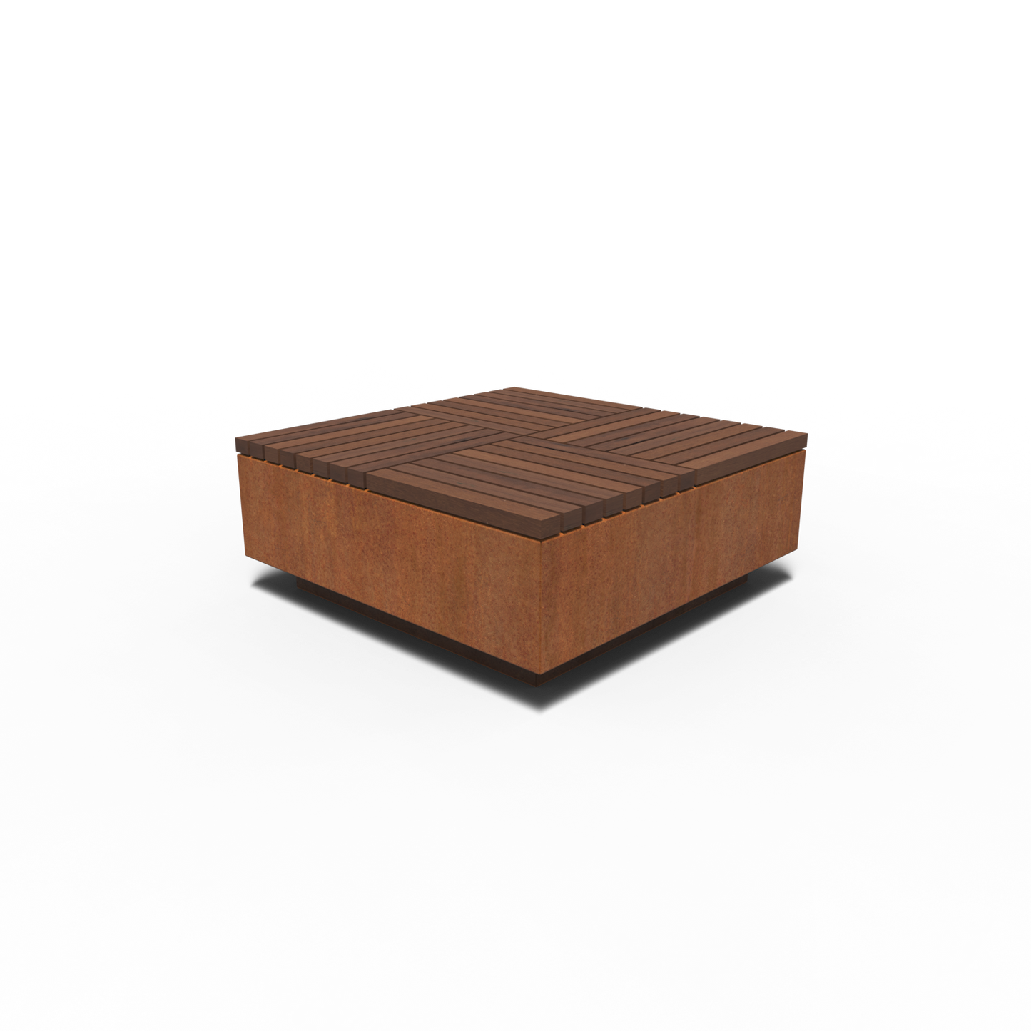 Hocker, AROS, quadratisch, Corten