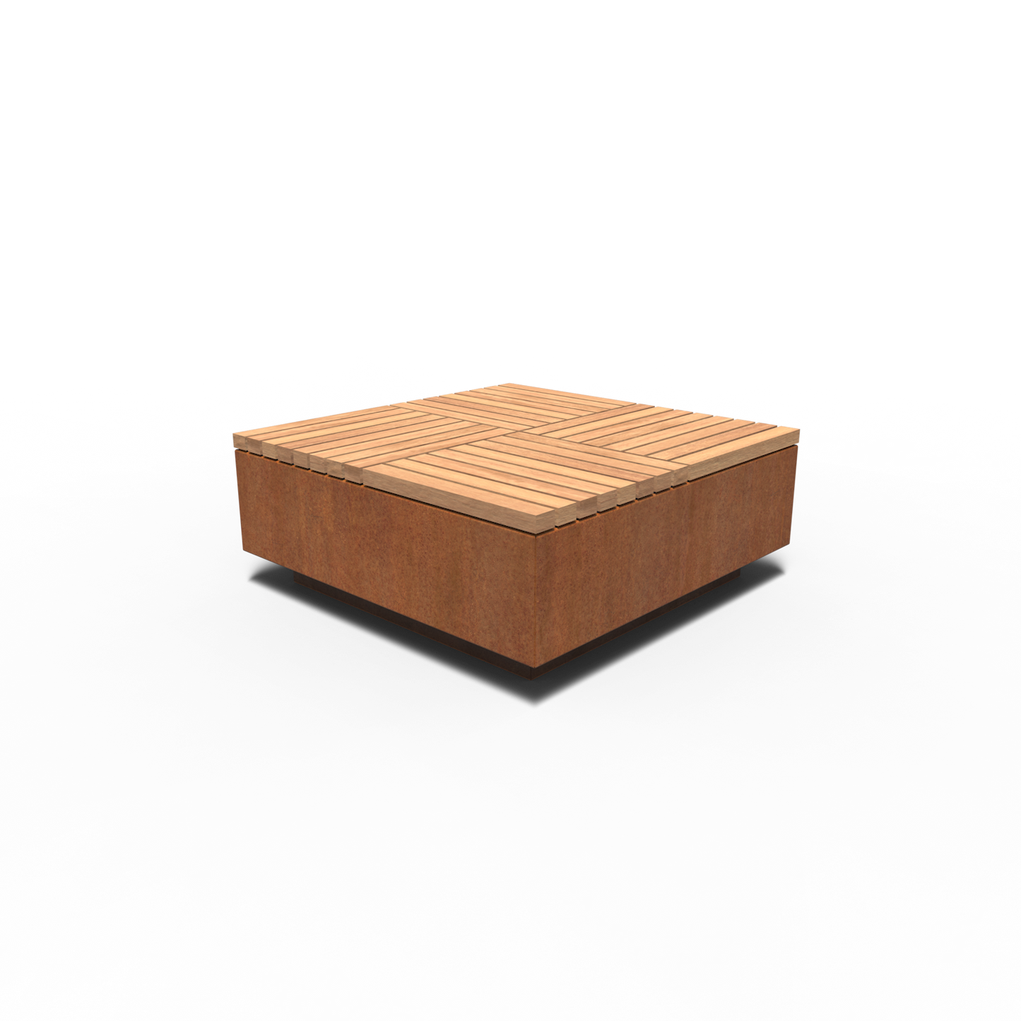 Hocker, AROS, quadratisch, Corten