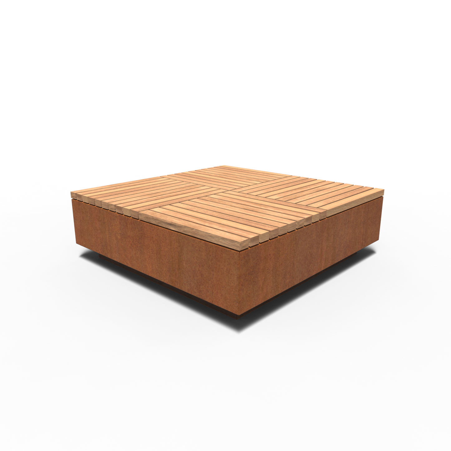 Hocker, AROS, quadratisch, Corten