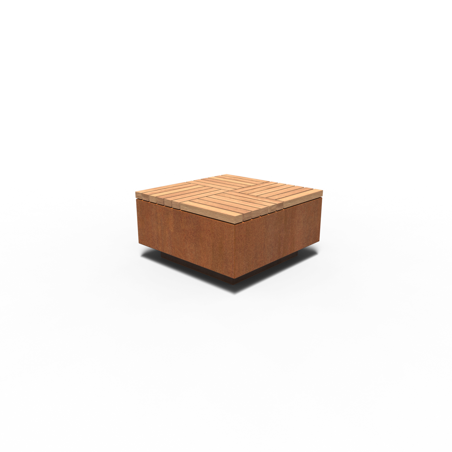 Hocker, AROS, quadratisch, Corten