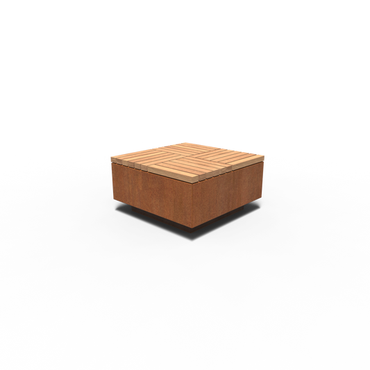 Hocker, AROS, quadratisch, Corten