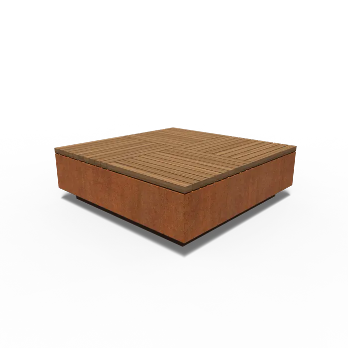 Hocker, AROS, quadratisch, Corten