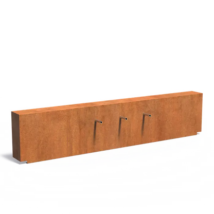 Feste Teichwand "Dreirohr", Corten