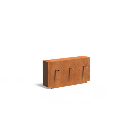 Feste Teichwand "Dreirohr", Corten